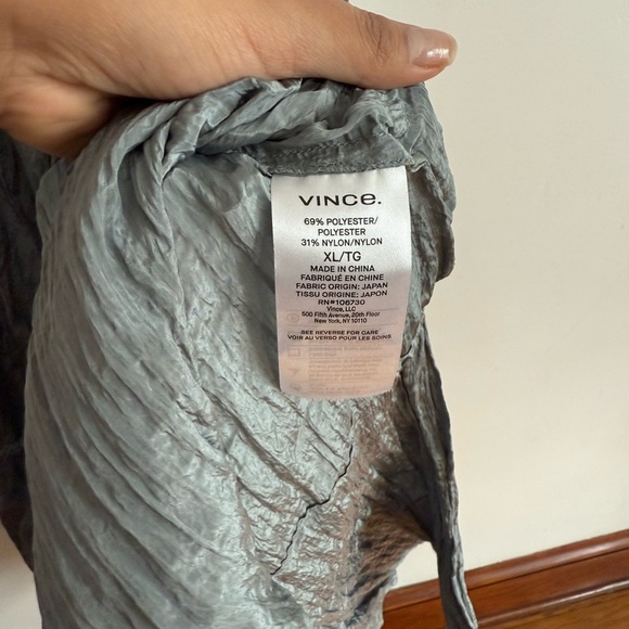 Vince Crinkled Sleeveless Belted Midi Dress Gray Size XL - Picture 7 of 8